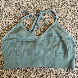 Aerie army Green cross back, XL, Sports bra